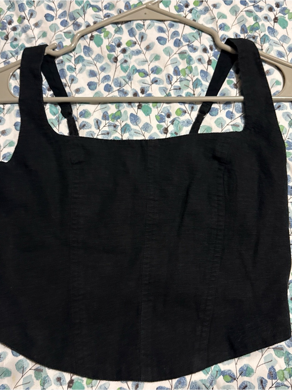 Abercrombie & Fitch Black Square-Neck Crop Top